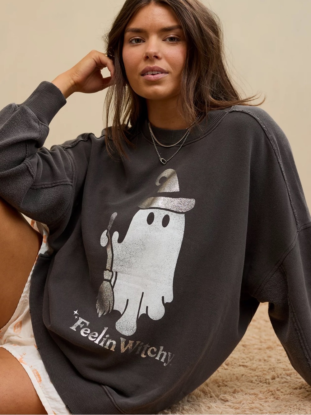 Aerie Halloween Big Chill Crew Sweatshirt NWT
